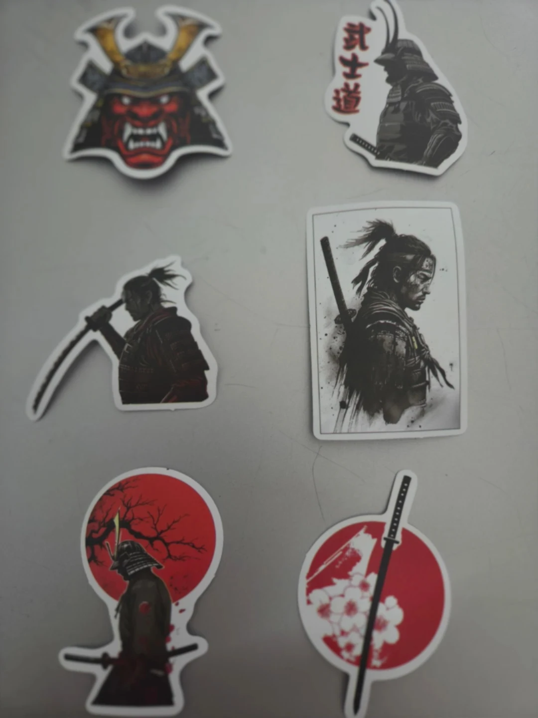 Samurai and Floral Stickers Set