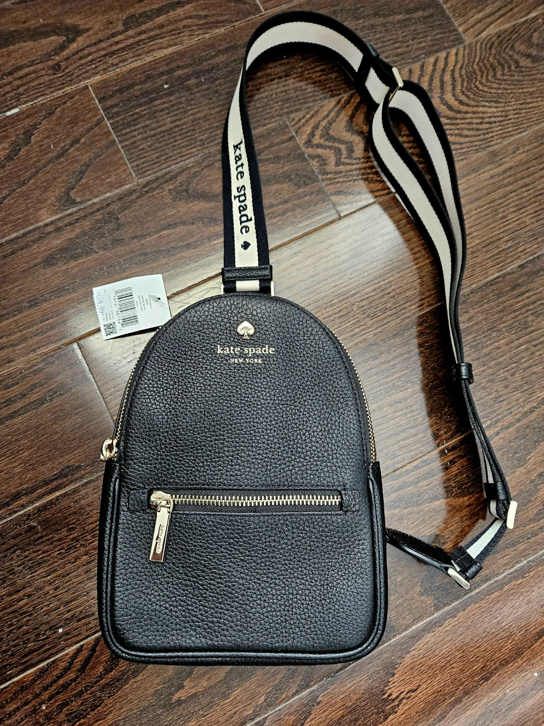 Kate Spade Black Pebbled Leather Mini Backpack Purse