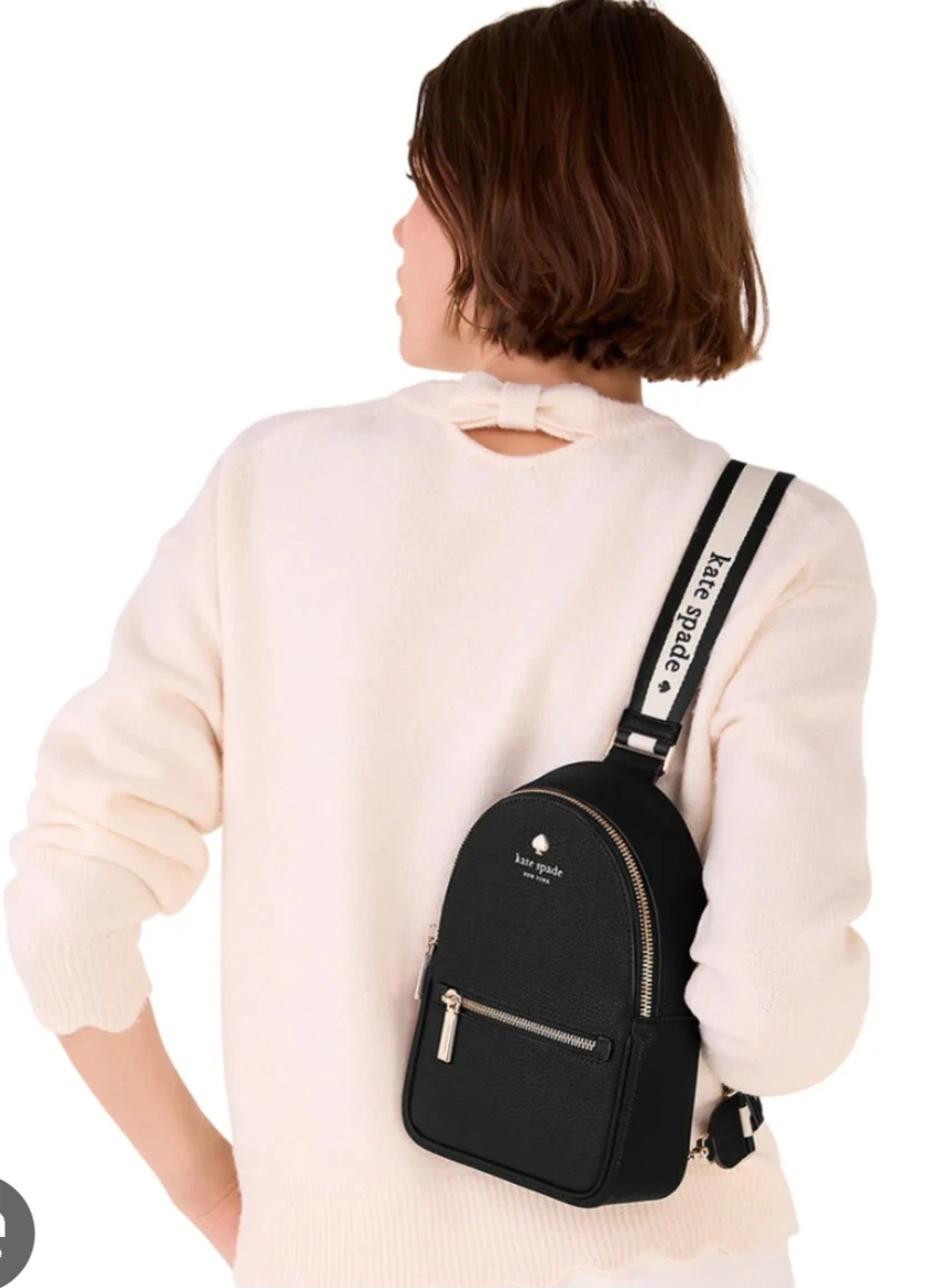 Kate Spade Black Pebbled Leather Mini Backpack Purse - photo 2