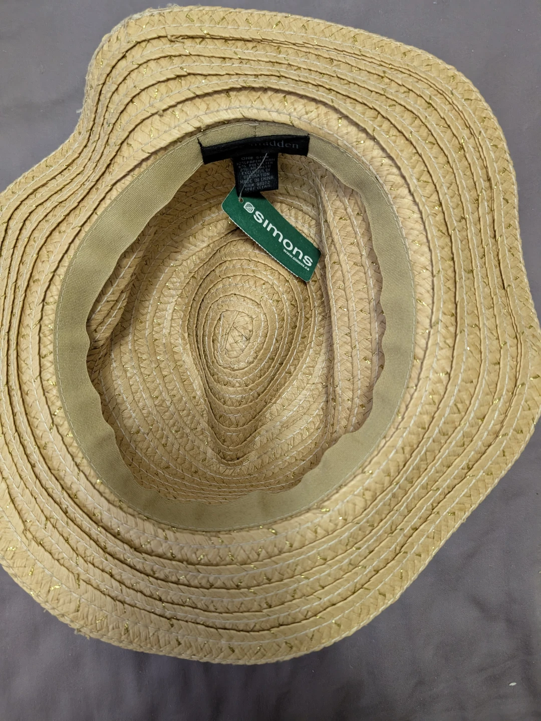 Straw Sun Hat with Gold Accents and Tassels - photo 5