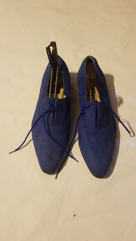 Royal Blue Suede Oxford Shoes