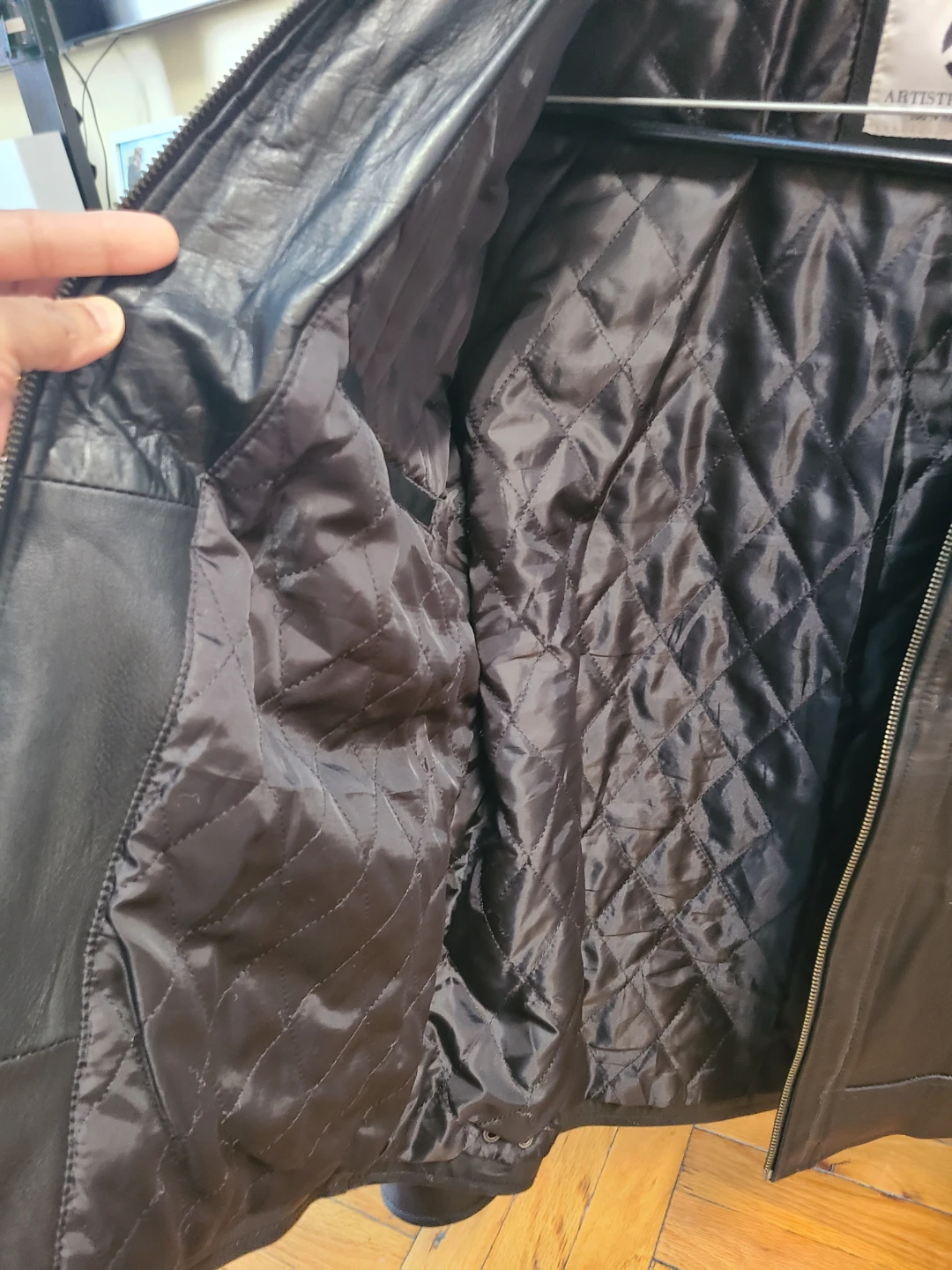 Artistry Leather Black Quilted Motorcycle Jacket - photo 3