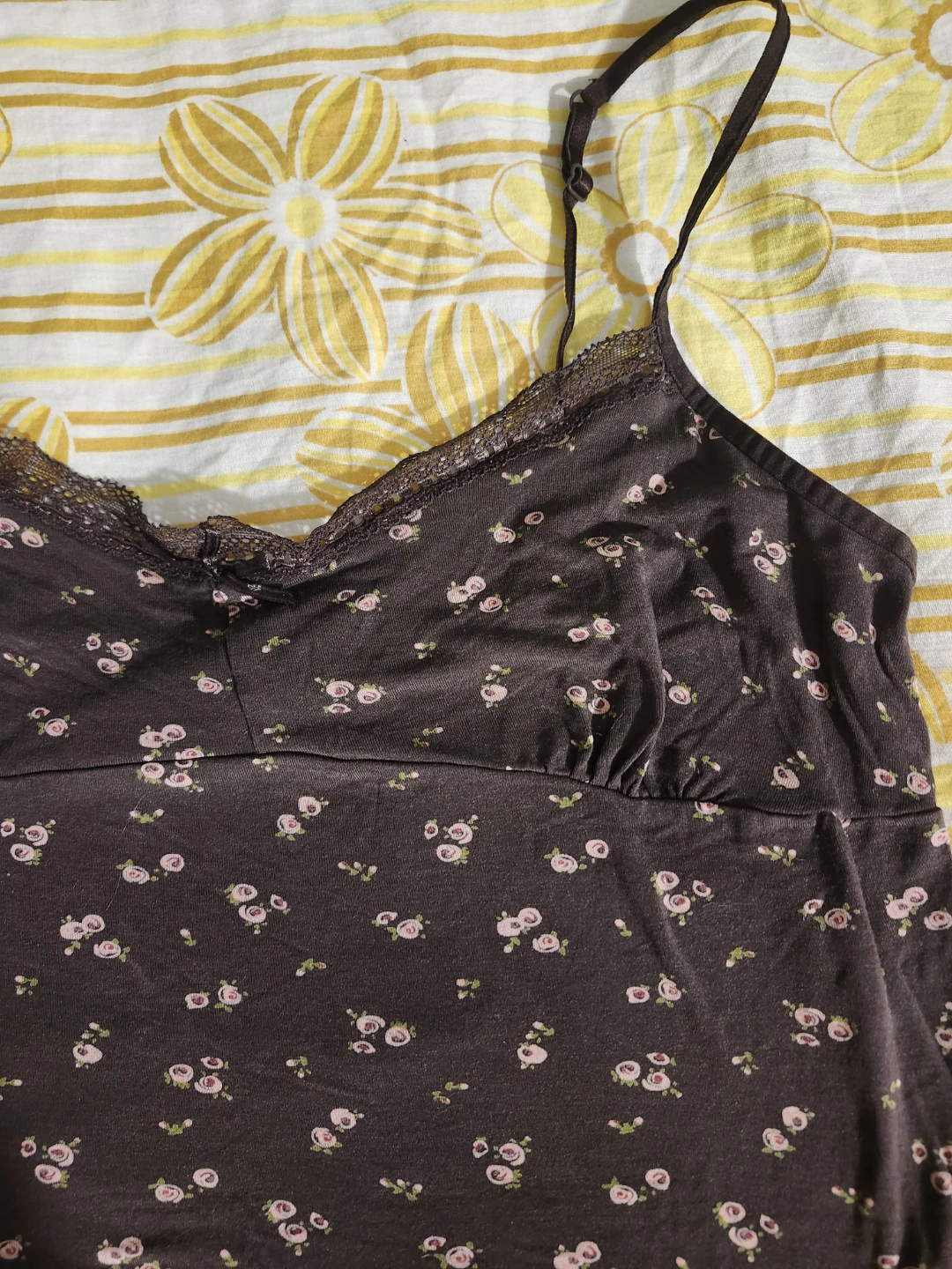 Brown floral lace cami top - photo 3
