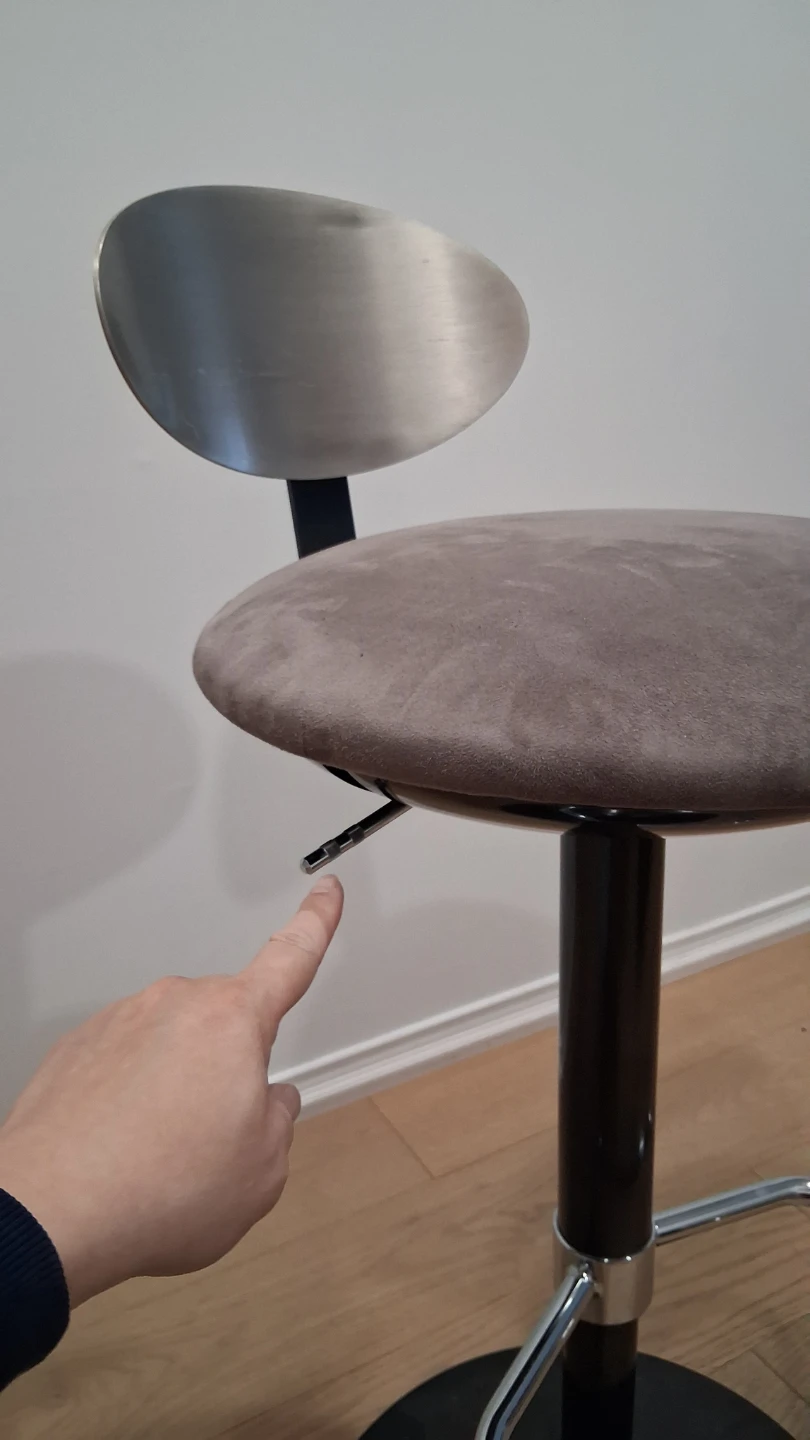 Hydraulic Bar Stool With Brushed Stainless Steel Back - photo 4