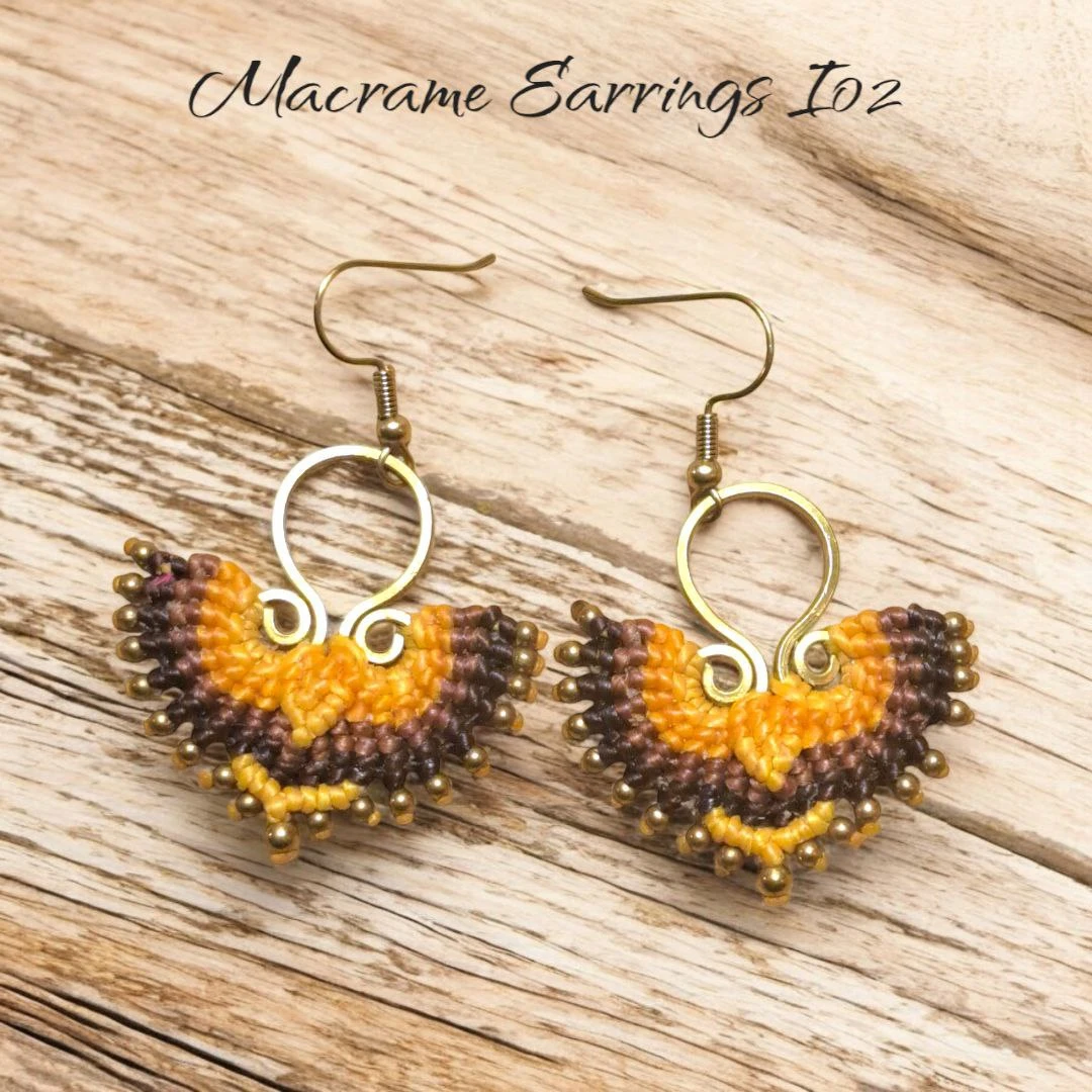 Handmade Macrame Earrings I02🏆