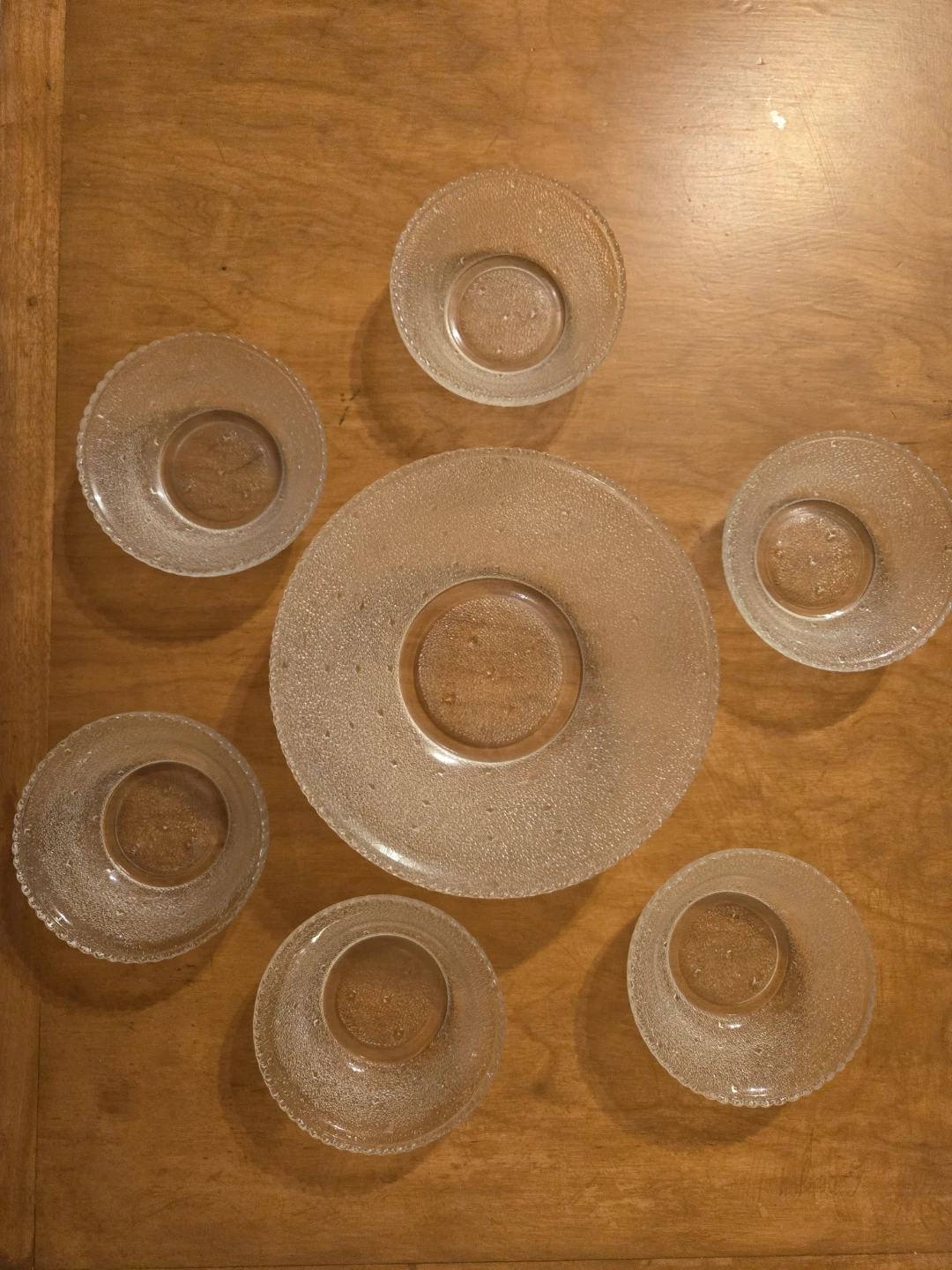 Glass Serving Bowl with 6 Small Bowls