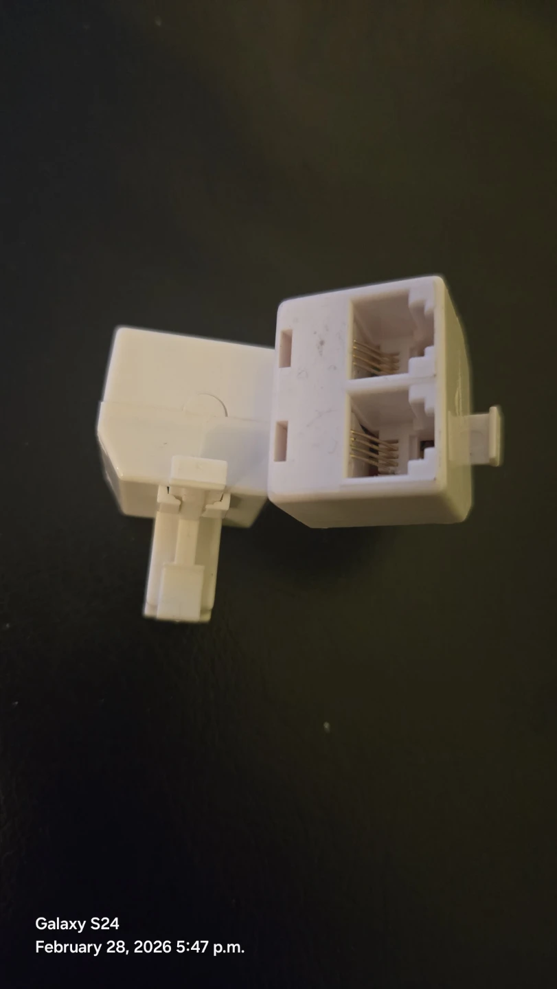 White RJ11 Phone Line Splitter Adapter (2 Pack) - photo 2