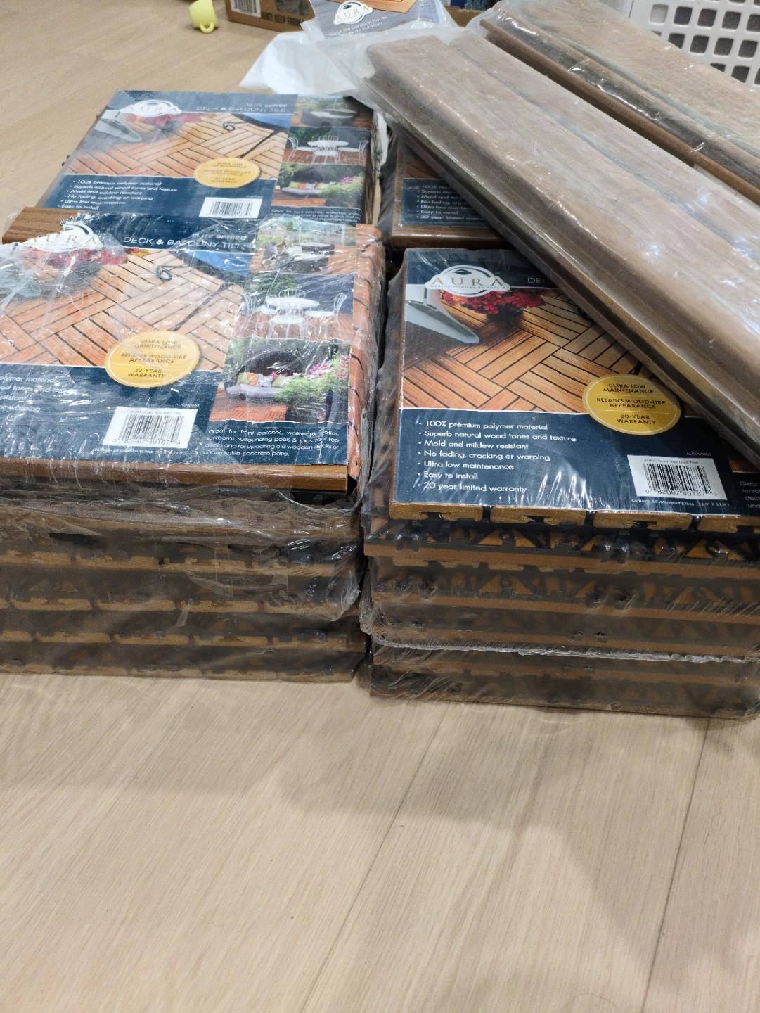 Aura deck tile with transition - Honey Teak - photo 2