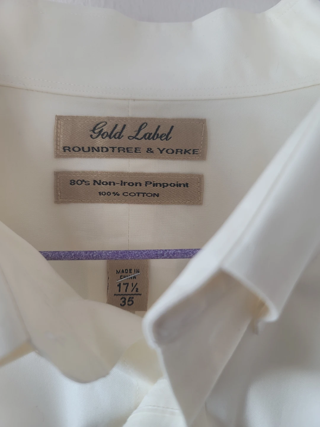 Roundtree & Yorke Gold Label 17.5 35 Cotton Shirts (Set of 3) - photo 3