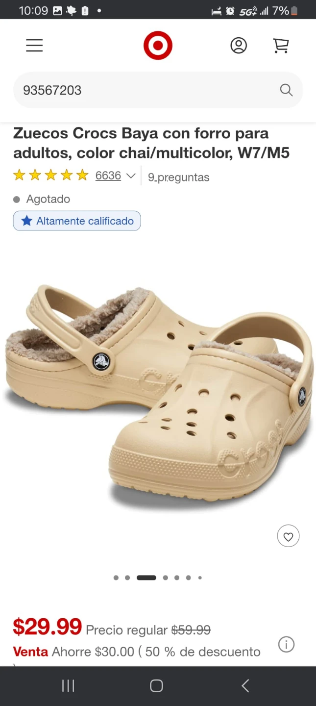 Crocs Baya Lined Clogs Chai/Multicolor W7/M5