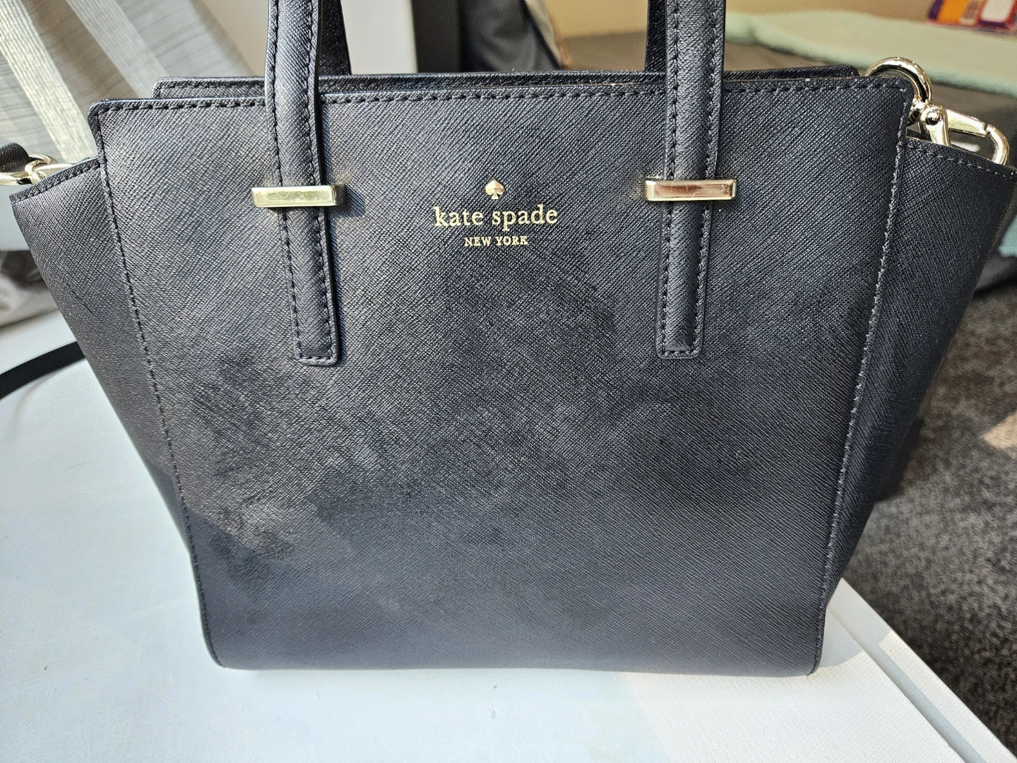 Kate Spade Black Leather Tote Bag