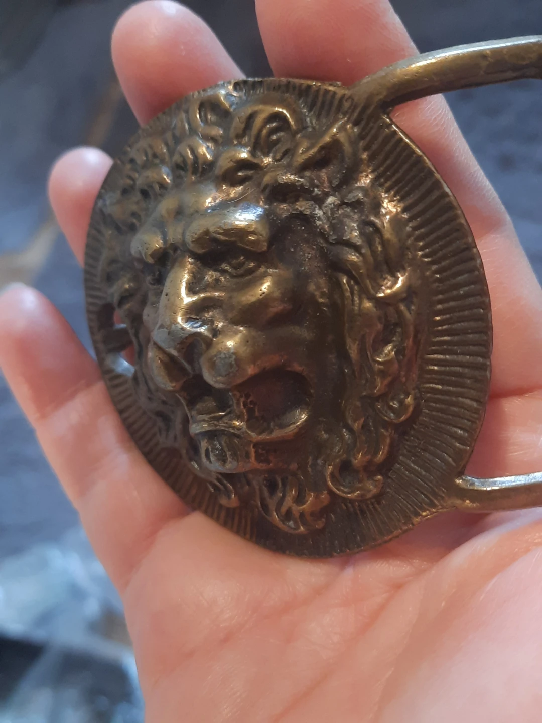Vintage Lion Head Belt Buckle - photo 3