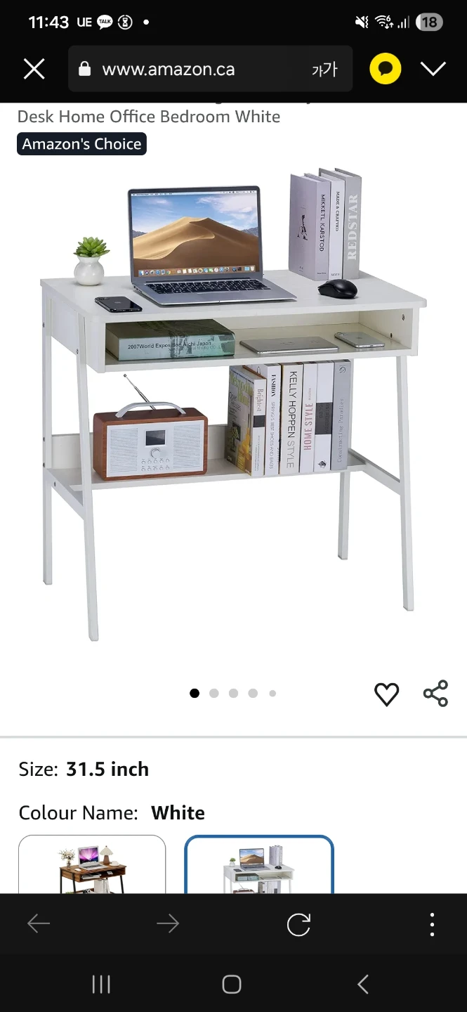 White 31.5 Inch Desk