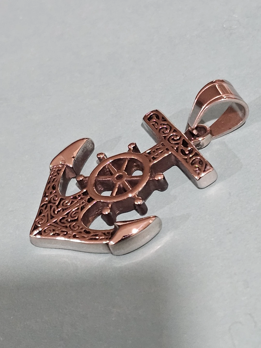 Anchor and Ship Wheel Pendant Stainless Steel - photo 3