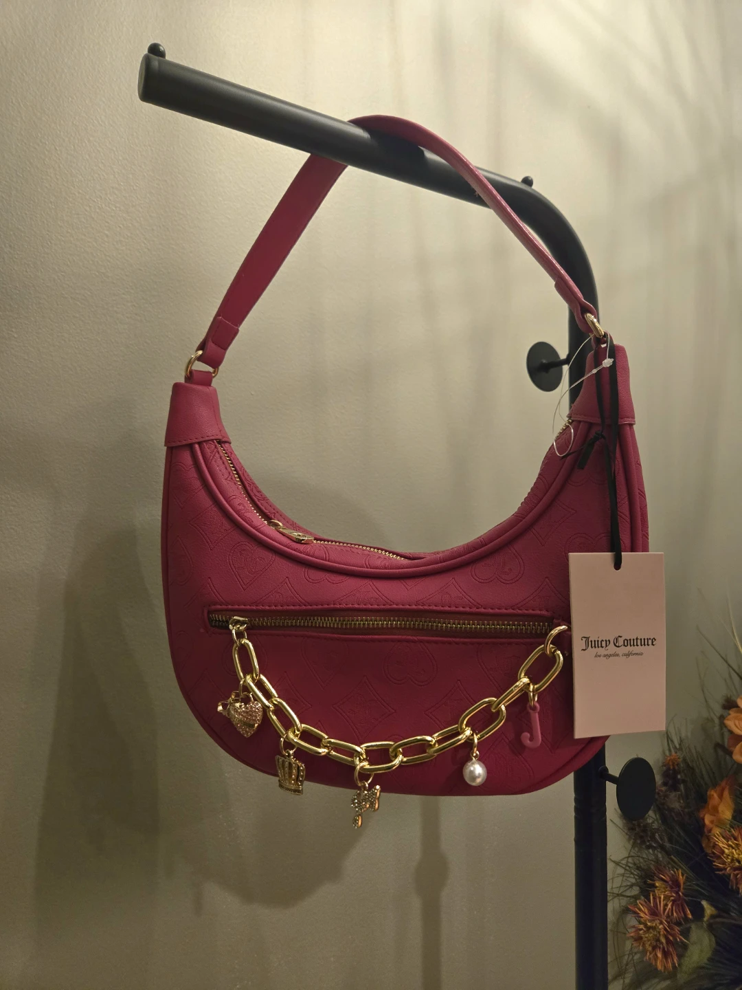 Juicy Couture Pink Hobo Bag with Charms🏆
