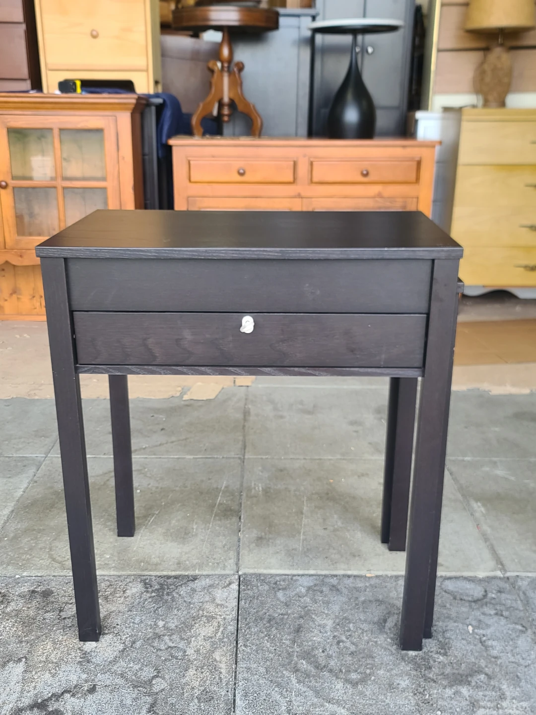 Dark Brown Console Table w/ Drawer & Side Extension