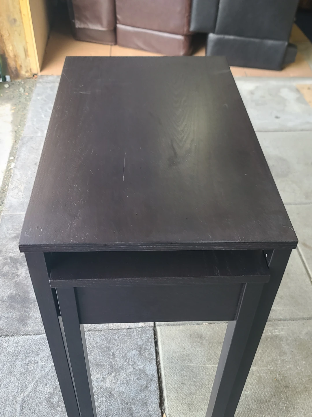 Dark Brown Console Table w/ Drawer & Side Extension - photo 3