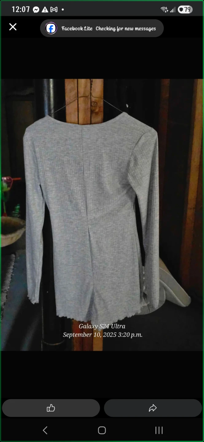Ribbed Long Sleeve Grey Dress - photo 2
