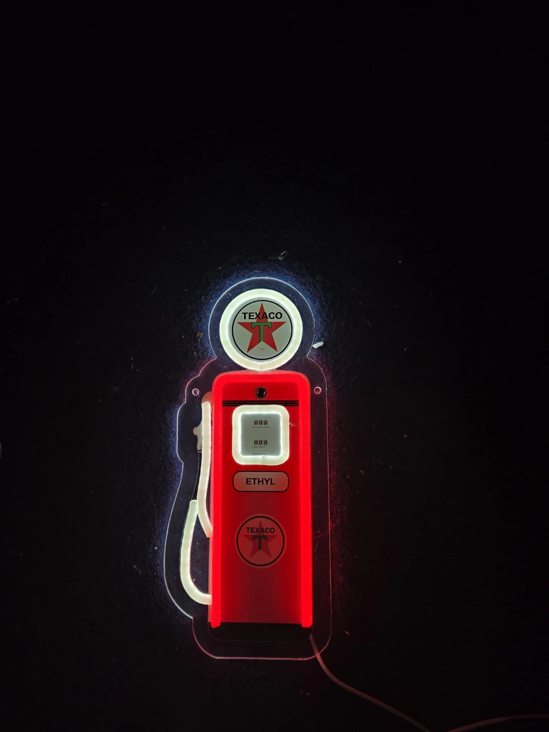 Texaco "Ethyl" Gas Pump Neon Sign
