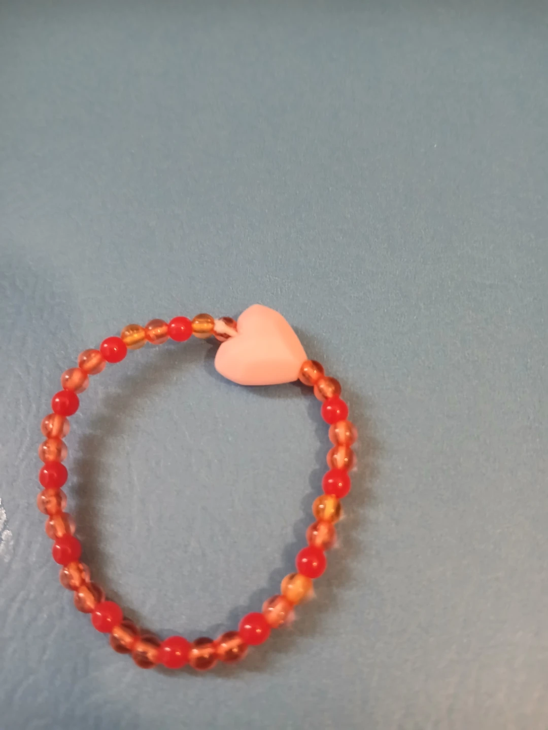Beaded Heart Charm Bracelet