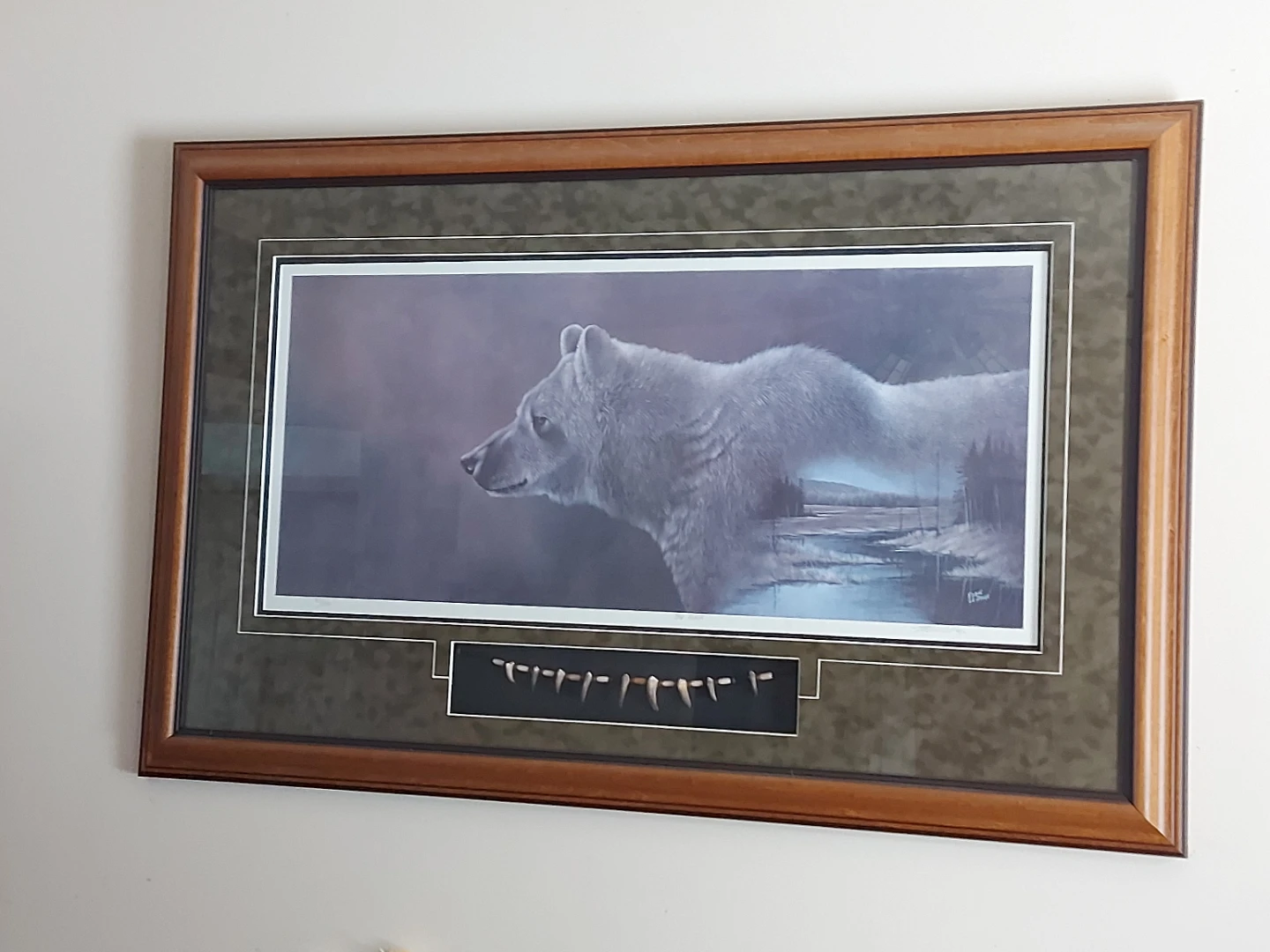 Framed Bear Art with Bear Necklace
