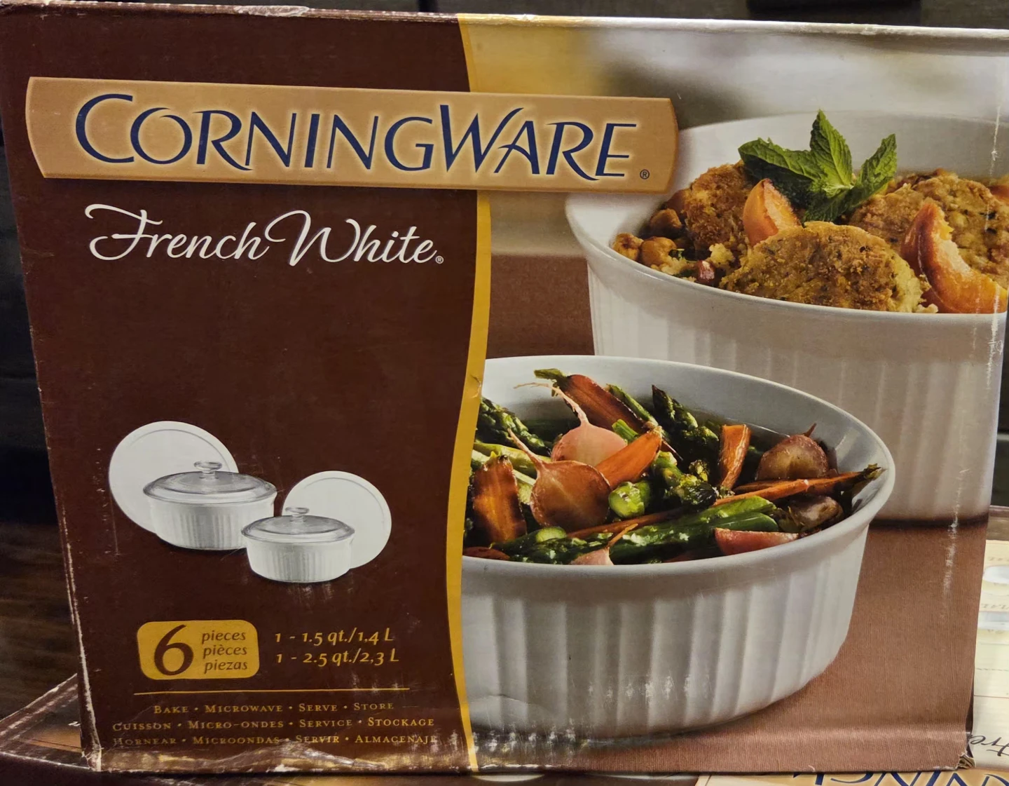 CorningWare French White 6-Piece Bakeware Set