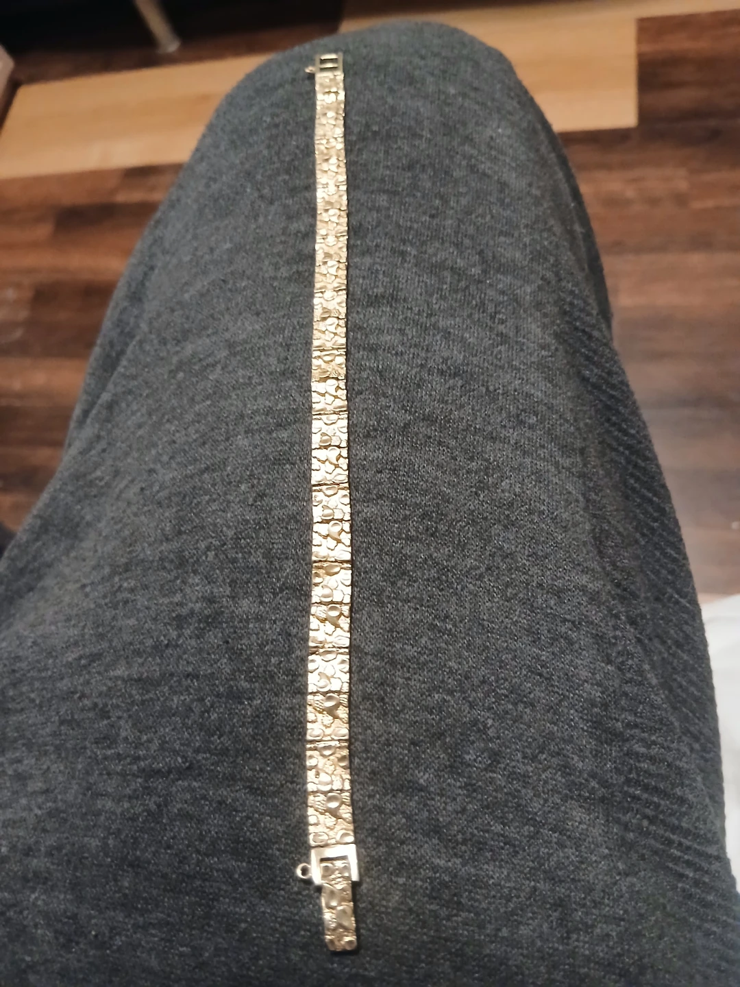 Textured Gold-Tone Link Bracelet - 14.3g