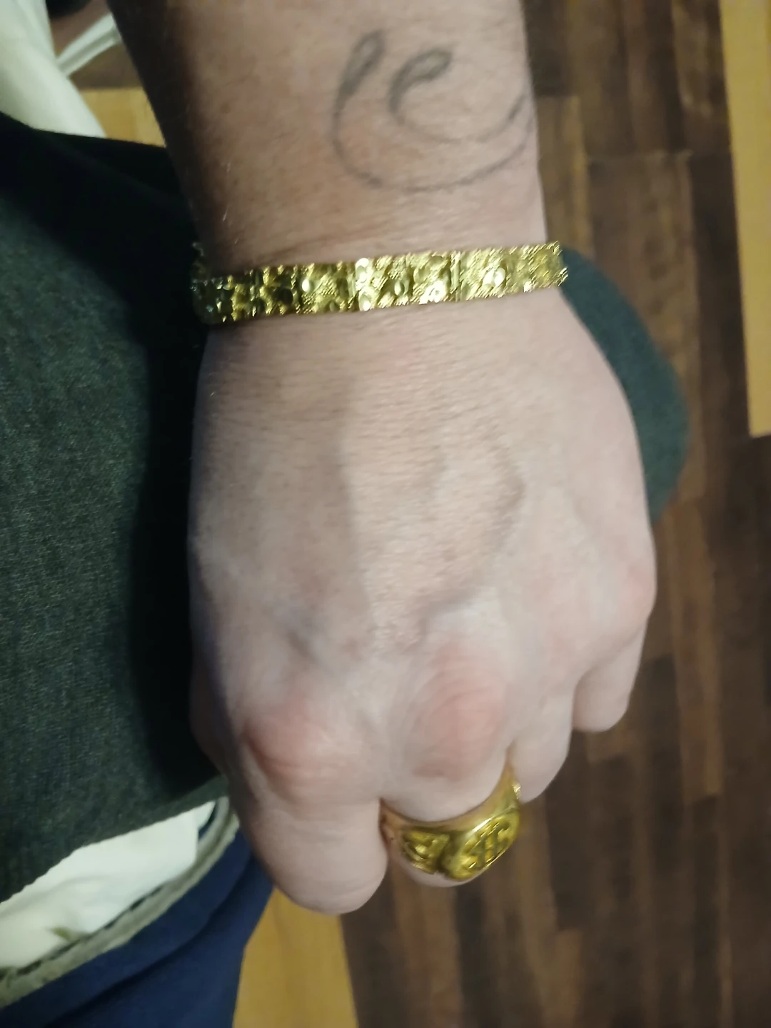 Textured Gold-Tone Link Bracelet - 14.3g - photo 2