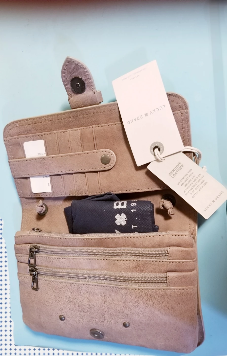 NWT Lucky Brand Convertible Grey Crossbody bag🏆