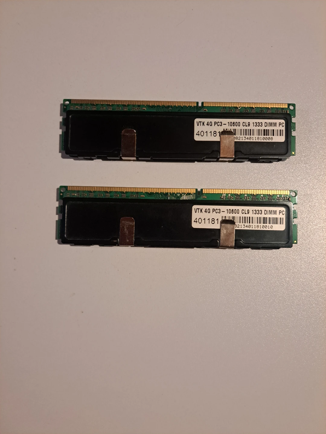 2x VTK 4GB PC3-10600 CL9 1333MHz DDR3 RAM Modules