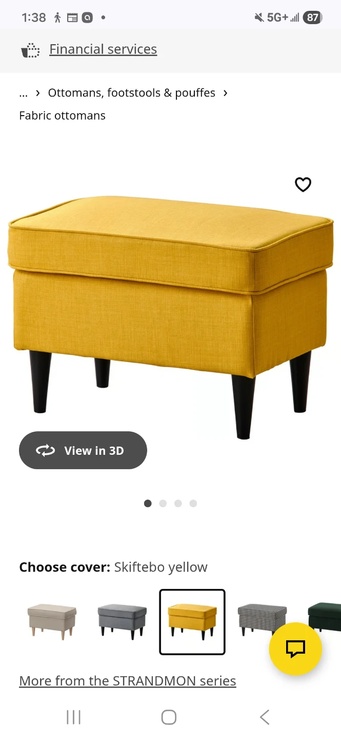 Ikea Ottoman Footrest with floral cover - photo 3