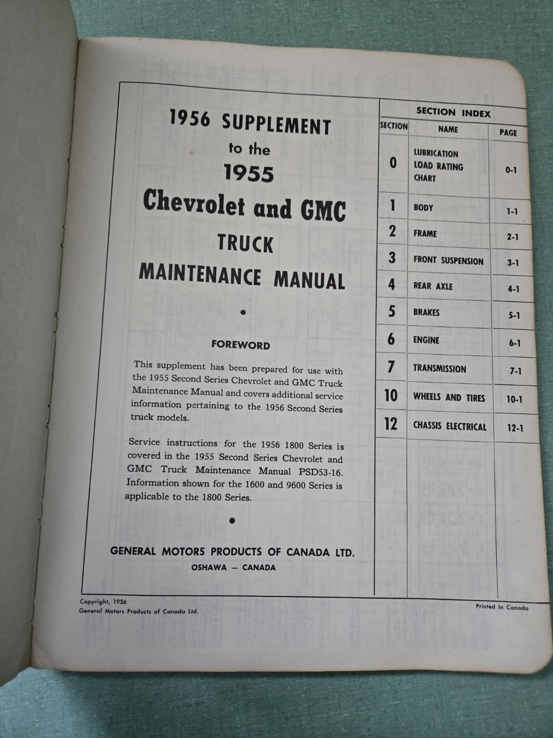 1955 Chevrolet and GMC Trucks Supplement to Maintenance Manual - photo 2
