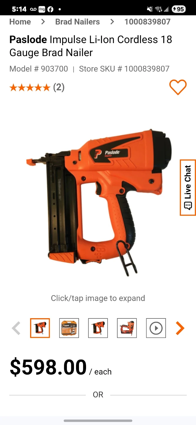 Paslode Impulse Li-ion Cordless 18 Gauge Brad Nailer - photo 2