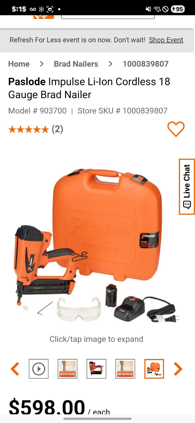 Paslode Impulse Li-ion Cordless 18 Gauge Brad Nailer - photo 3