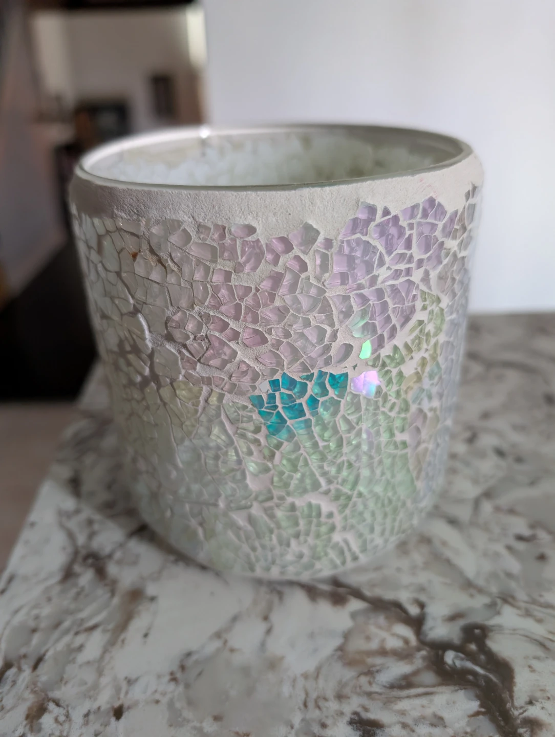 Mosaic Glass Candle Holder
