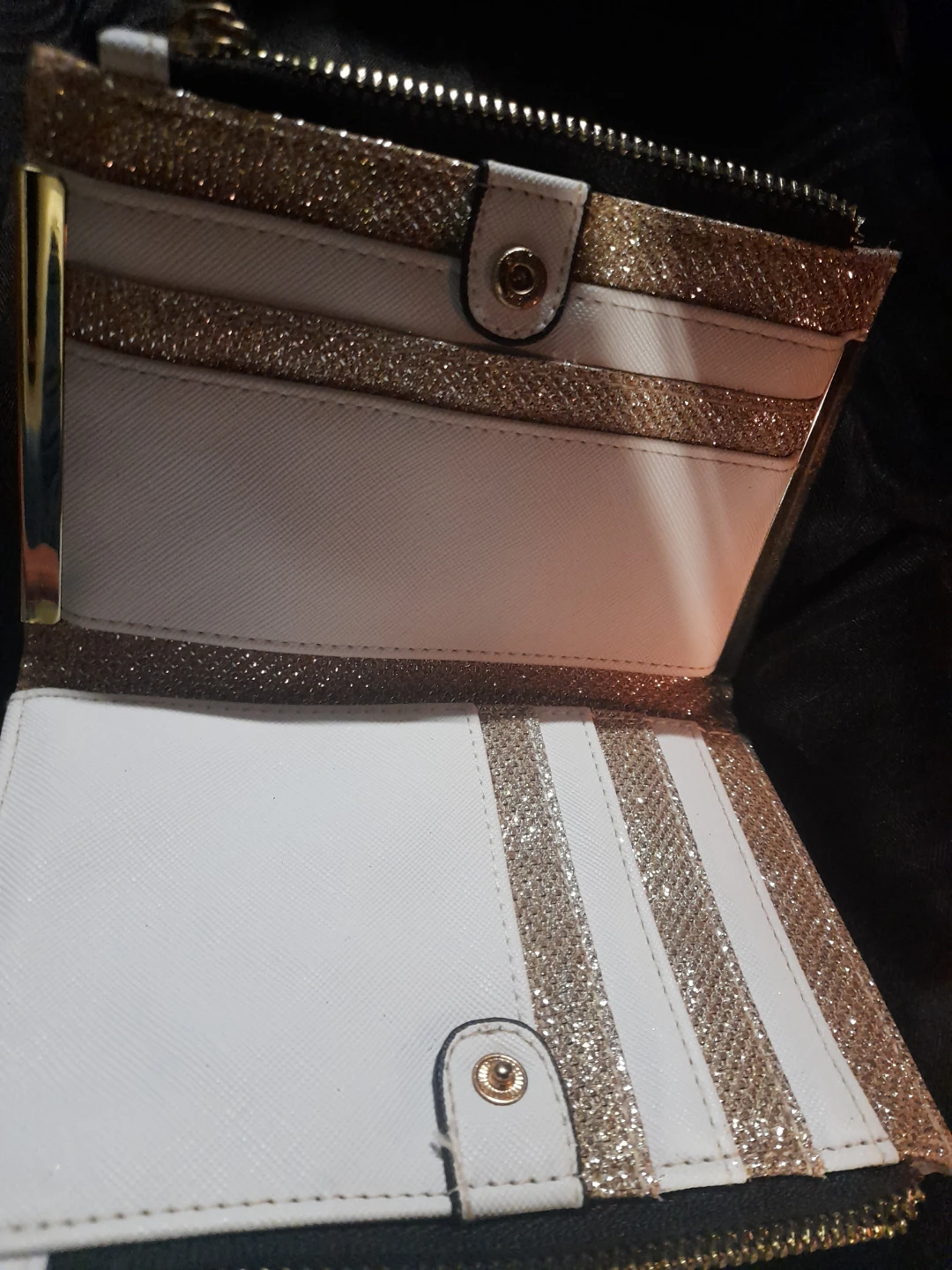 River Island Pink & Gold Glitter Clutch Wallet - photo 5