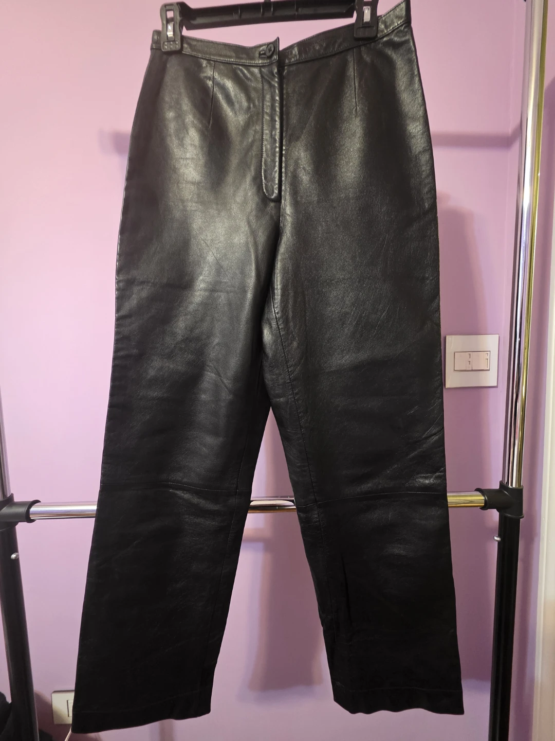 MIX IT Women's Black Genuine Leather Pants Size 8 Tall