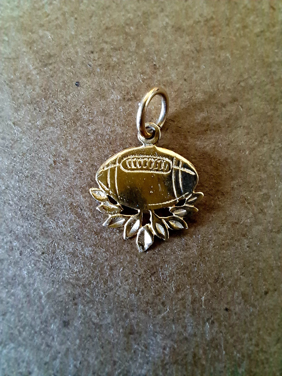 14k Gold Football Charm Pendant