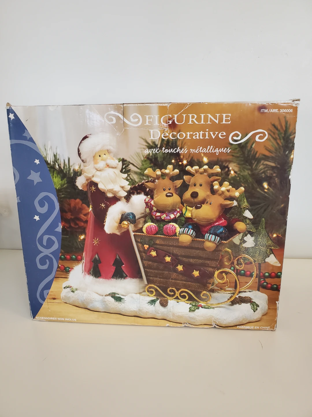 Christmas Decorative Figurine w/Metal Touches
