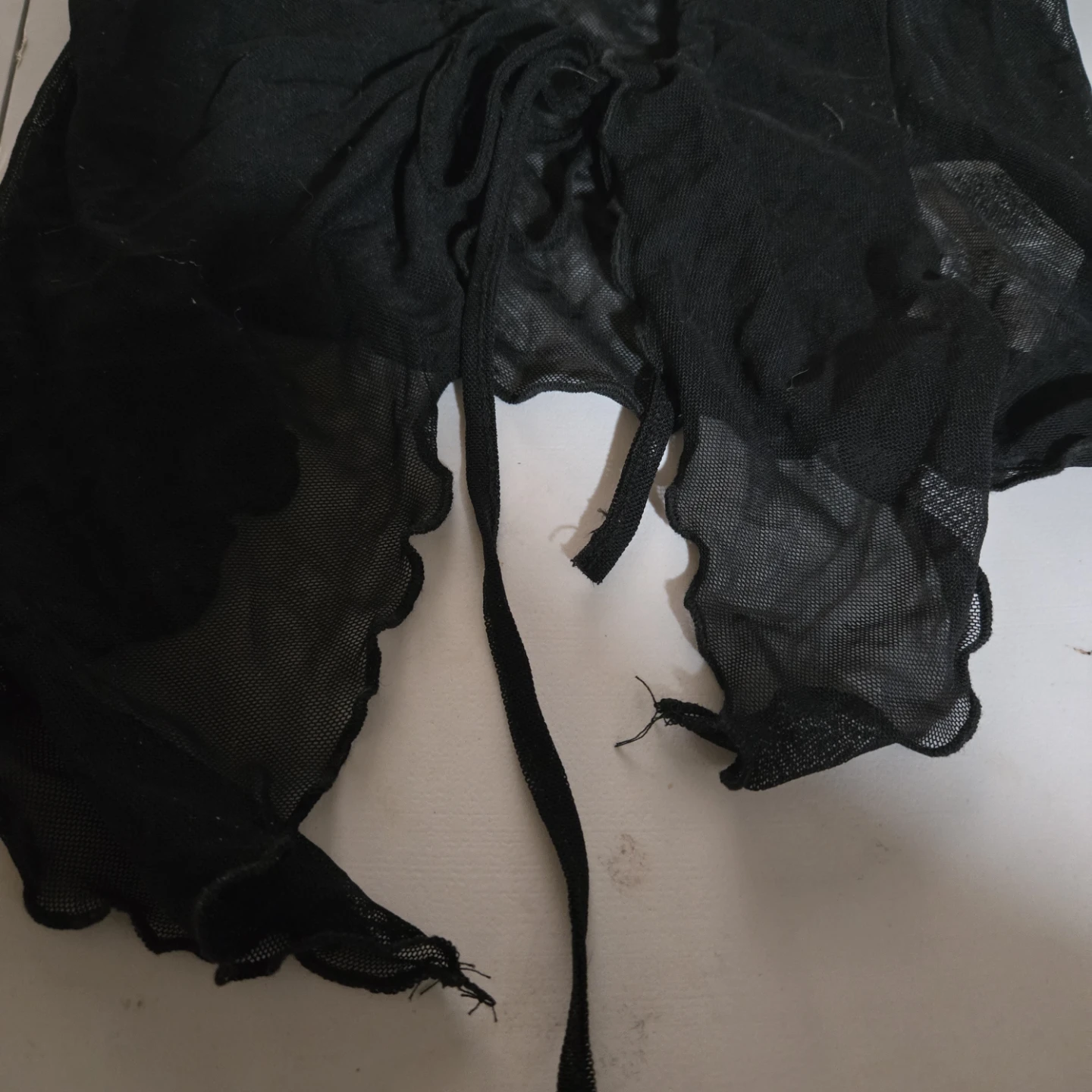 SHEIN Black Mesh Ruched Drawstring Skirt - photo 4