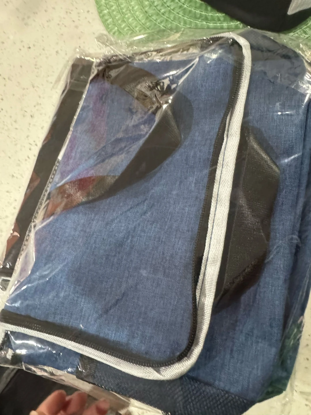 Blue Insulated Lunch Bag with Pockets