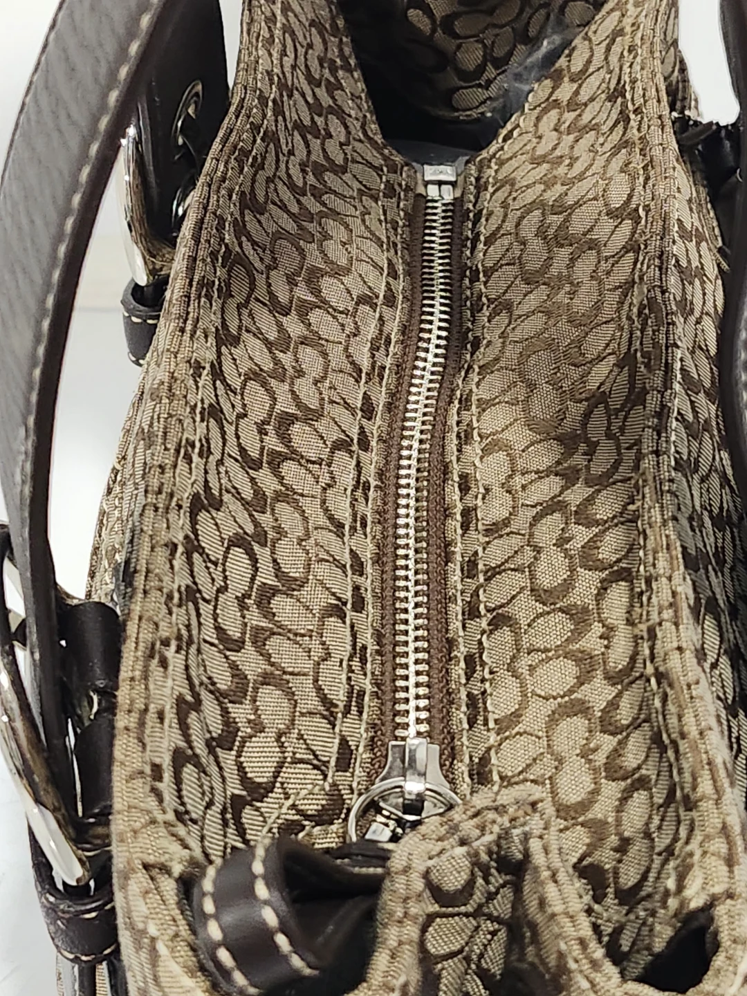 Coach  C Monogram Tote Bag jacquar brown leather - photo 5
