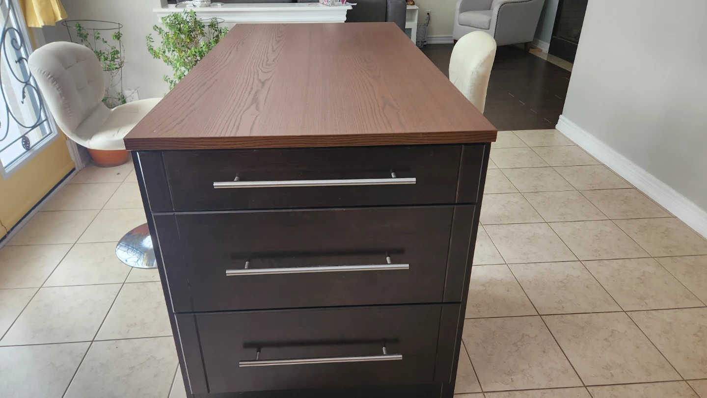 Wooden Top Island with Drawers - photo 2