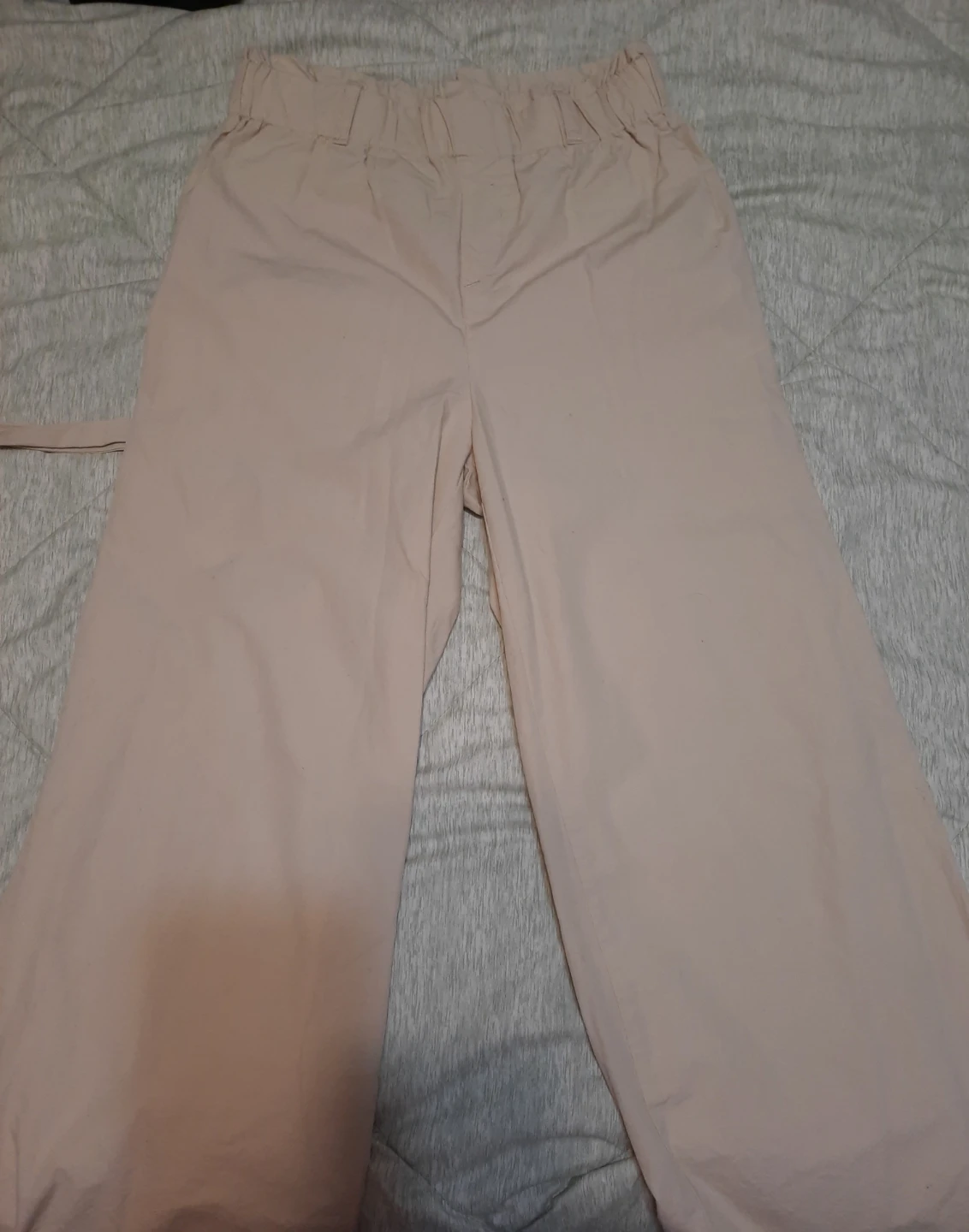 Women's Beige Wide-Leg Pants with Ring Belt - photo 3