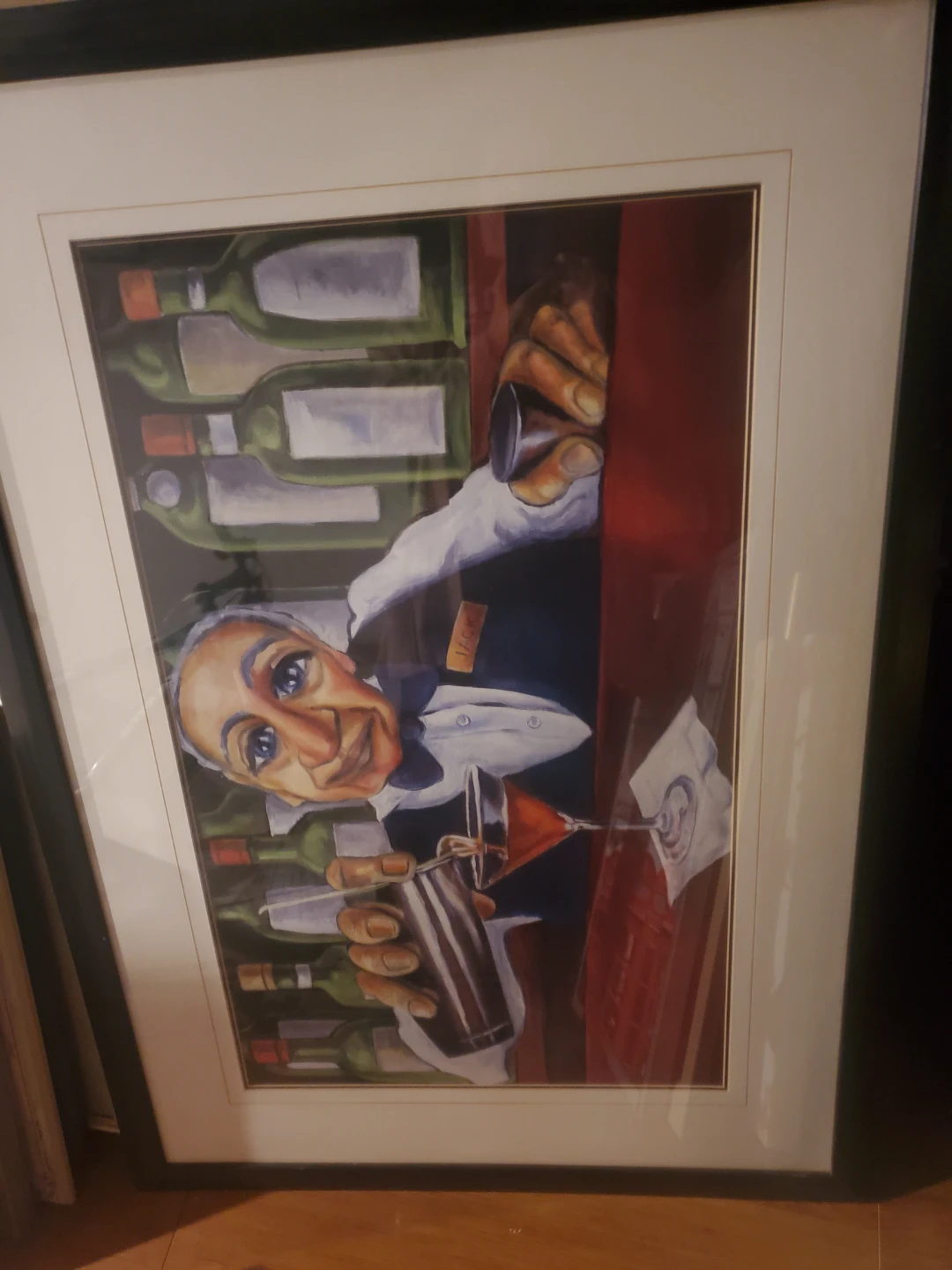 Framed Art Print - Bartender Mixing Drink