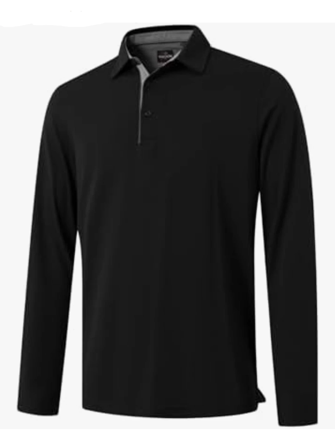 Men’s Long Sleeve Polo Shirt | Black | 2XL | Cotton Blend
