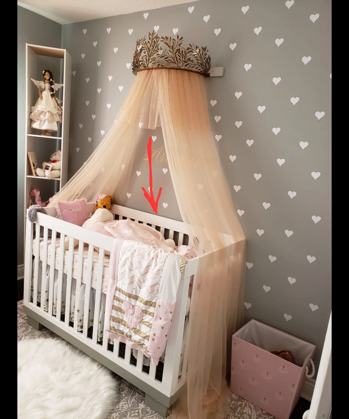 White/Grey Baby Crib