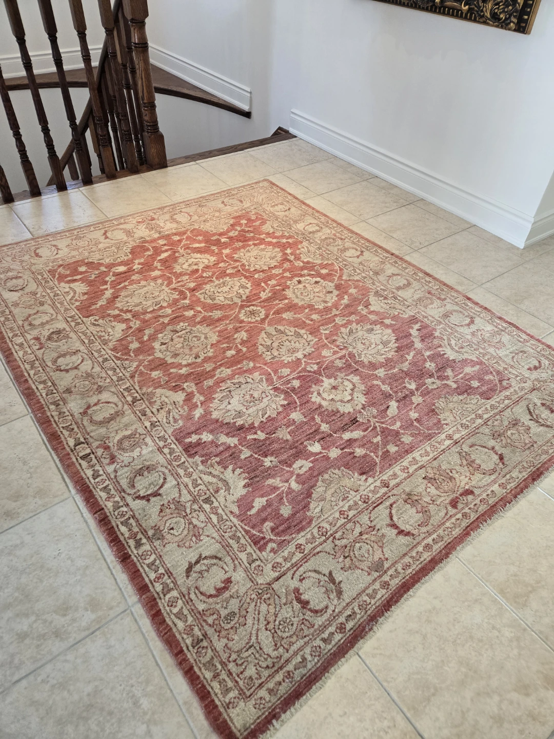 Persian Style Hand- made Area Rug - Red and Beige - photo 2