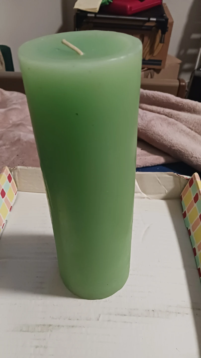 Large Green Pillar Candle
