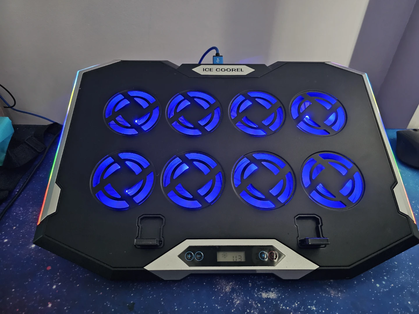 ICE COOREL RGB Laptop Cooling Pad with 8 Fans - photo 2
